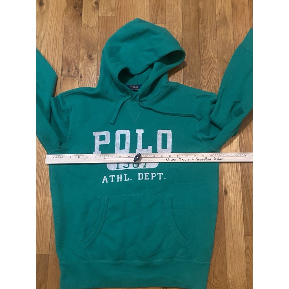 Polo Ralph Lauren Hoodie Mens Small Green 1967 Athletic Dept Sweatshirt Preppy - Picture 7 of 9